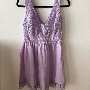 Lavender Lace Sleeveless Dress